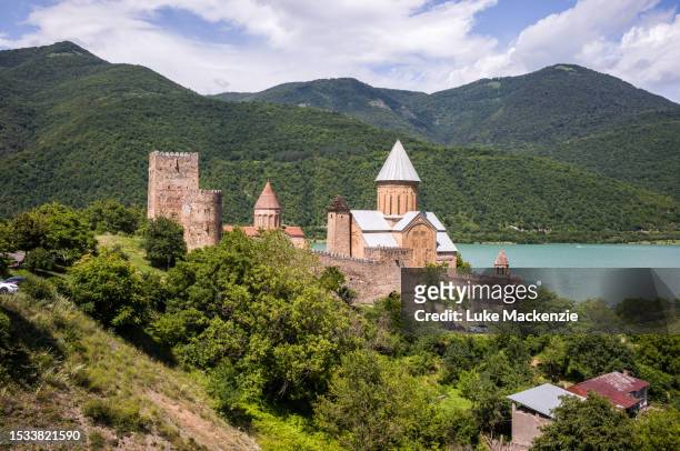 ananuri fortress complex - georgia mackenzie stock pictures, royalty-free photos & images