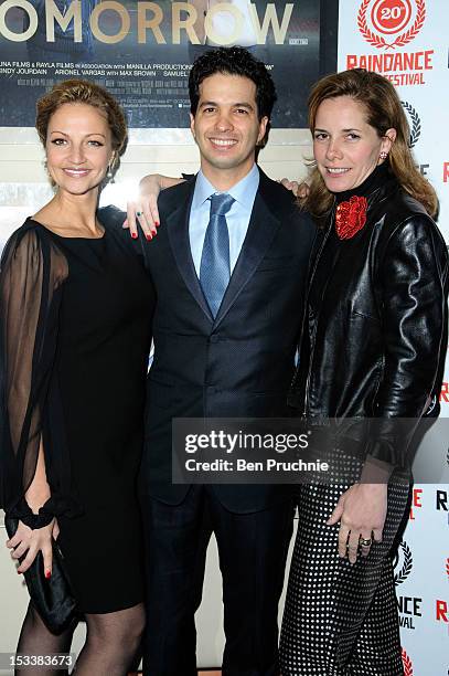 Cindy Jourdain, Arionel Vargas and Darcey Bussell attend the Raindance Film Festival screening of 'Love Tomorrow' at Apollo Piccadilly Circus on...