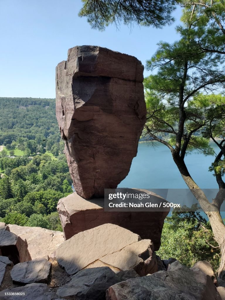 View of rock formation against sky,Wisconsin Dells,Wisconsin,United States,USA