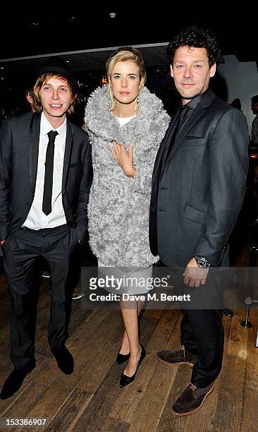 Actors Bronson Webb, Agyness Deyn and Richard Coyle attend an after party celebrating the Gala Screening of 'Pusher' at the Hoxton Pony on October 4,...