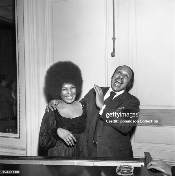 Singer Roberta Flack and party guests at an Atlantic Records party in her honor at the St. Regis Hotel on November 17, 1969 in New York, New York.