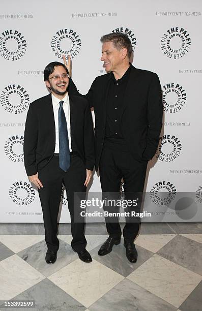 Dave Itzkoff and TV personality Craig Ferguson attends An Evening With Craig Ferguson at The Paley Center for Media on October 4, 2012 in New York...