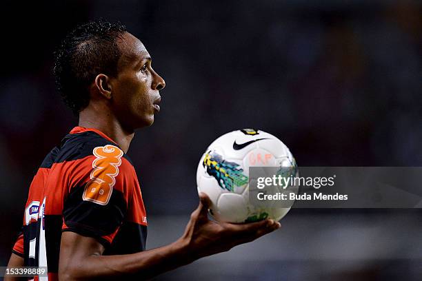 Liedson of Flamengo during a match as part of Serie A 2012 at Engenhao stadium on October 04, 2012 in Rio de Janeiro, Brazil.