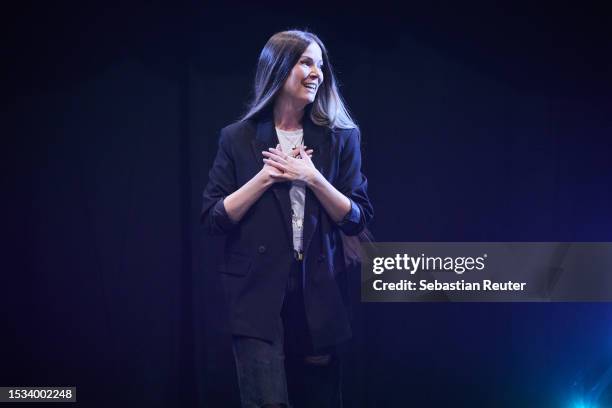 Designer Rebekka Ruetz is seen on the runway during the Rebekka Ruetz Runway Show as part of the W.E4. Fashion Day at Verti Music Hall on July 11,...