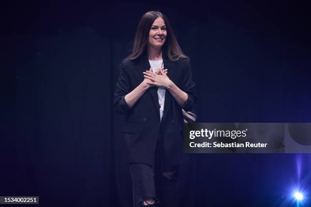 Designer Rebekka Ruetz is seen on the runway during the Rebekka Ruetz Runway Show as part of the W.E4. Fashion Day at Verti Music Hall on July 11,...