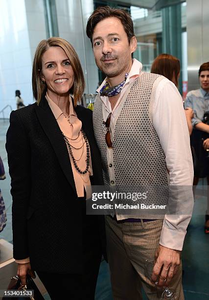 Colleen Bell and designer Gregory Parkinson attend the Director's Circle Celebration of WEAR LACMA: Inaugural Designs by Johnson Hartig For Libertine...