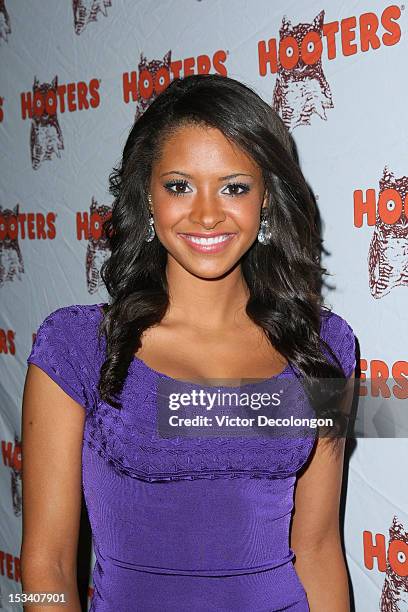 Hooters 2013 Calendar girl Miss June Marissa arrives at the 'Hooters Calendar Girls Reveal The 2013 Hooters Calendar' event at Hooters on October 4,...