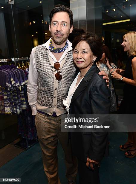 Designer Gregory Parkinson and Sharon Takeda attends the Director's Circle Celebration of WEAR LACMA: Inaugural Designs by Johnson Hartig For...