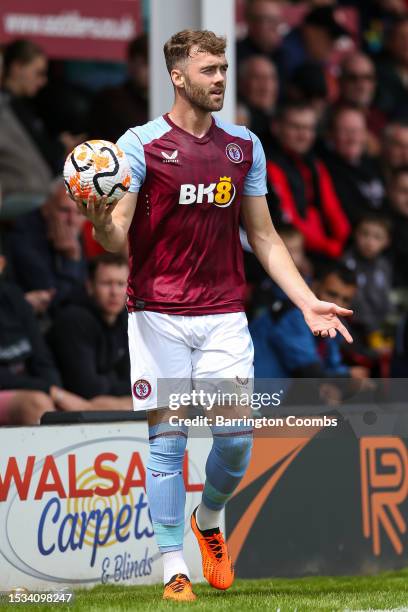 Callum Chambers of Aston Villa during the pre-season friendly match between Walsall and Aston Villa at Poundland Bescot Stadium on July 15, 2023 in...