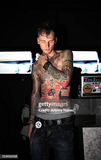 Machine Gun Kelly performs at his "Lace Up" Album Listening Party at Slate on October 4, 2012 in New York City.