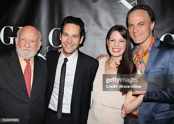 Ed Asner, Paul Rudd, Kate Arrington and Michael Shannon attend the Opening Night After Party for "Grace" on Broadway at the Copacabana on October 4,...