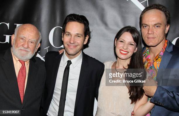 Ed Asner, Paul Rudd, Kate Arrington and Michael Shannon attend the Opening Night After Party for "Grace" on Broadway at the Copacabana on October 4,...