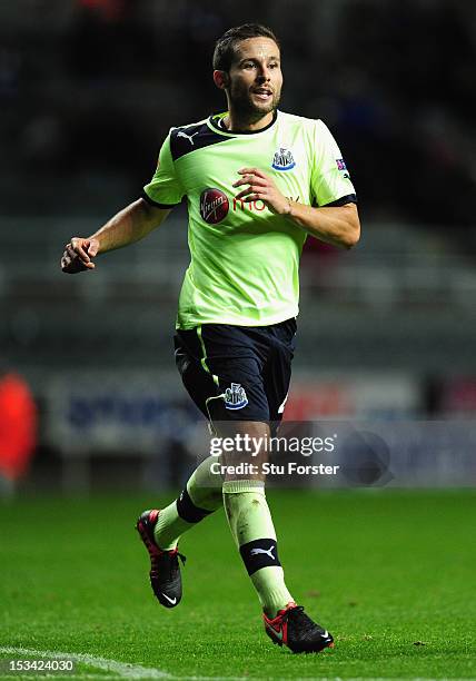 Newcastle player Yohan Cabaye in action during the UEFA Europa League match between Newcastle United and FC Girondins de Bordeaux at Sports Direct...