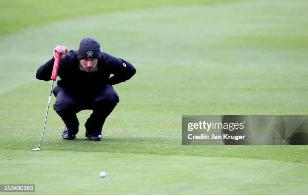 Aran Wainwright of Mid Yorkshire GC in action during the final round of the Skins PGA Fourball Championship at Forest Pines Hotel & Golf Club on...