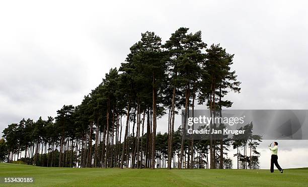 Christopher Hudson of Southwood GC plays an approach shot during the final round of the Skins PGA Fourball Championship at Forest Pines Hotel & Golf...