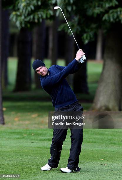 Craig Shave of Whetstone GC in action during the final round of the Skins PGA Fourball Championship at Forest Pines Hotel & Golf Club on October 5,...