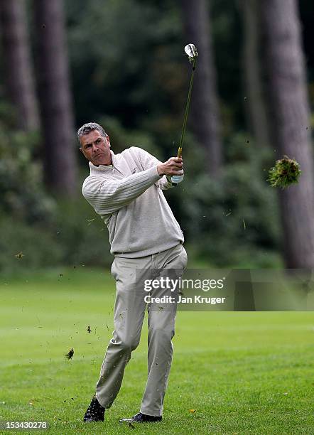 Darren Prosser of Halfpenny Green in action during the final round of the Skins PGA Fourball Championship at Forest Pines Hotel & Golf Club on...