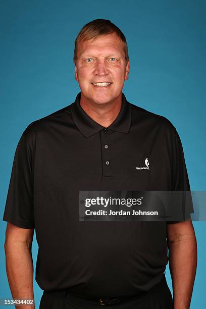Jack Sikma assistant coach of the Minnesota Timberwolves poses for a portrait during 2012 NBA Media Day on October 1, 2012 at Target Center in...