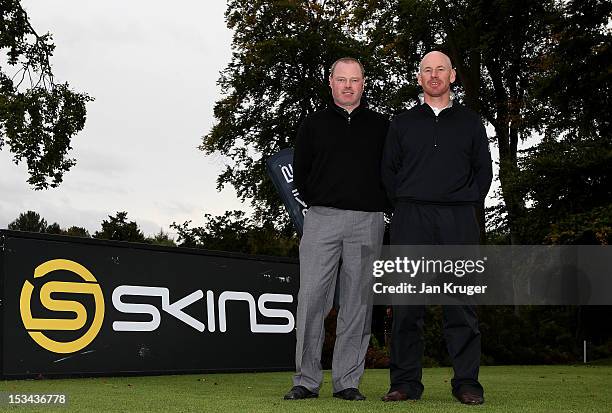 Tournament winners Adrian Ambler of Low Laithes GC and partner Aran Wainwright of Mid Yorkshire GC pose during the final round of the Skins PGA...