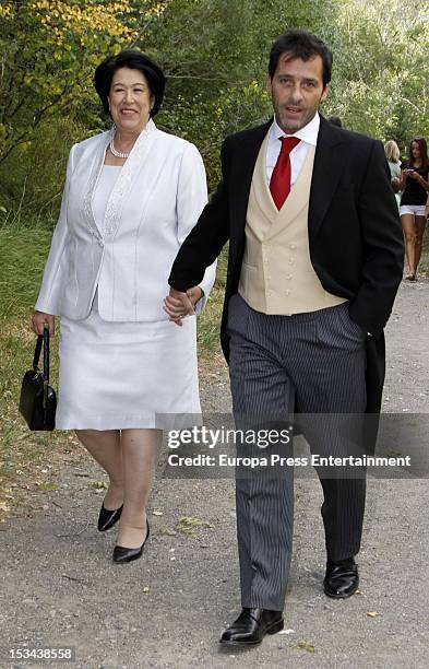 Colombian actor Juan Pablo Shuk attends his wedding with Ana De La Lastra on September 22, 2012 in Biescas, Spain.