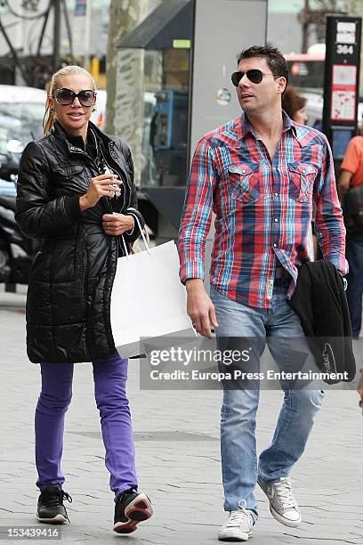 Belen Esteban, and Fran Alvarez are seen on September 28, 2012 in Barcelona, Spain.