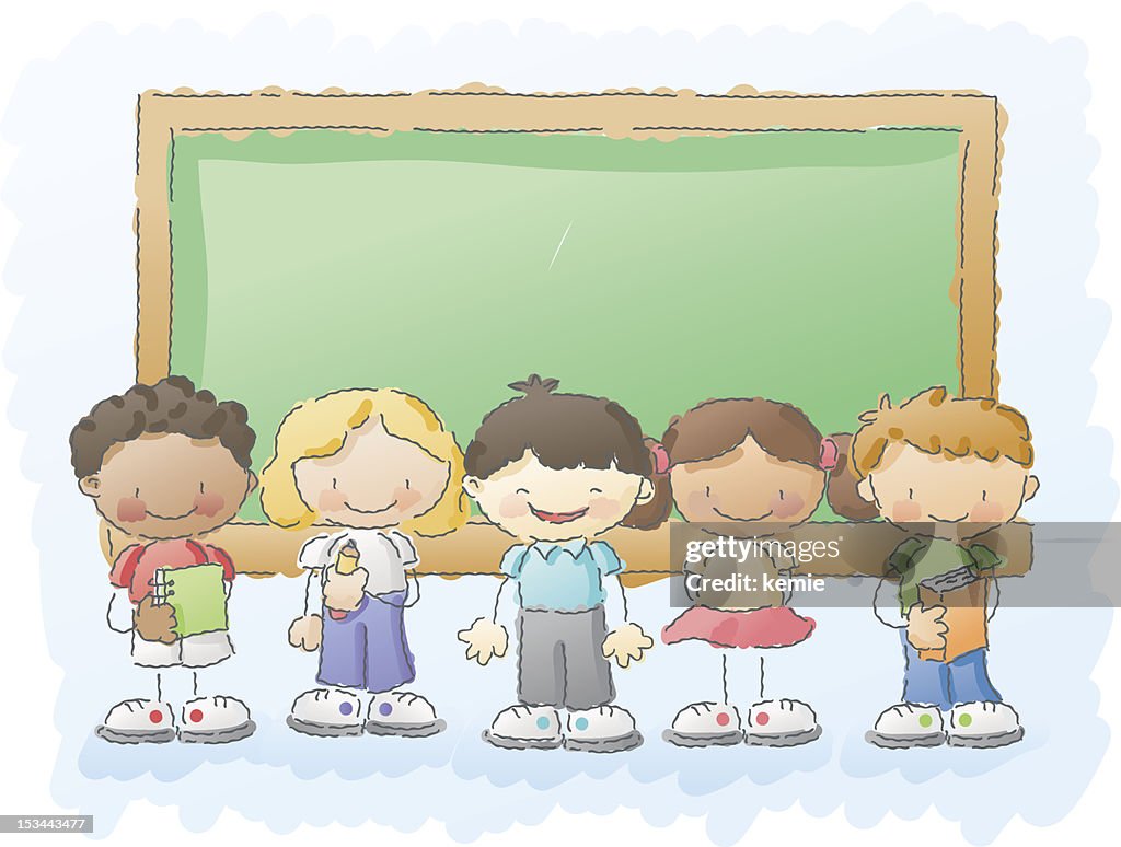 Scribbles: Enfants dans la salle de classe