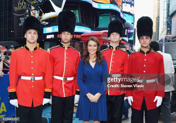 Catherine, Duchess of Cambridge look-alike Heidi Agan, a 32-year-old mom from Corby, Northamptonshire, England visits ABC's "Good Morning America" at...