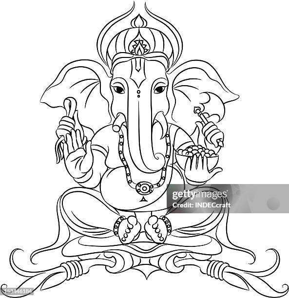 lord ganesh - ganesha stock illustrations