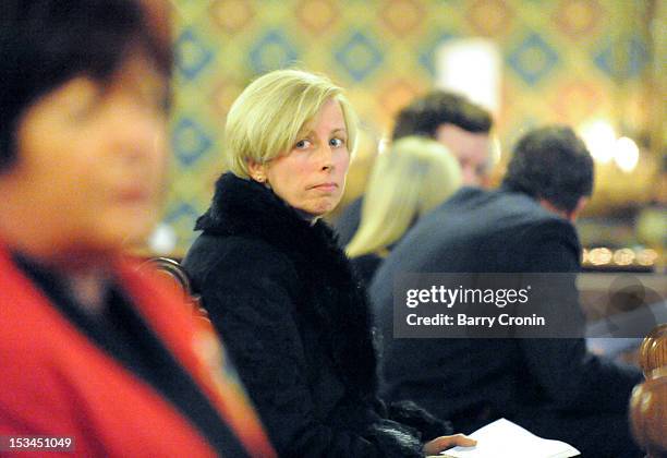 Jill Meagher's Aunt Helen McKeon during a Memorial Service for the murdered journalist at St. Peter's Church on October 5, 2012 in Drogheda, Ireland....