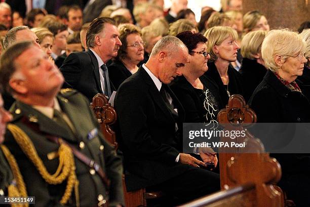 Jill Meagher's uncle Michael McKeon and relatives seen during a Memorial Service for the murdered journalist at St. Peter's Church on October 5, 2012...