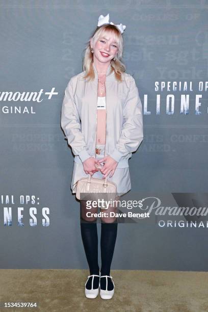 Lola Clark attends the launch event for 'Special Ops: Lioness' hosted by Paramount+ and Vanity Fair on July 11, 2023 in London, England.