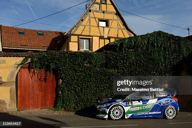 Petter Solberg of Norway and Chris Patterson of Great Britain compete in their Ford WRT Ford Fiesta RS WRC during Day One of the WRC Rally of France...