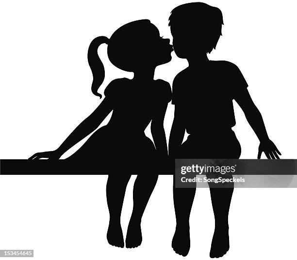 first kiss - barefoot male stock illustrations