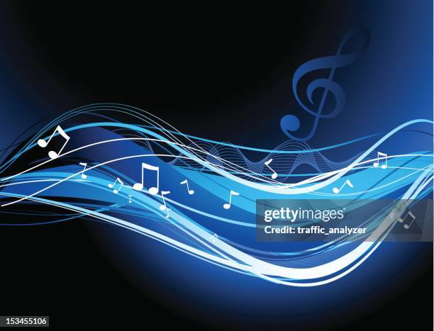 abstract blue stripes - music notes abstract stock illustrations