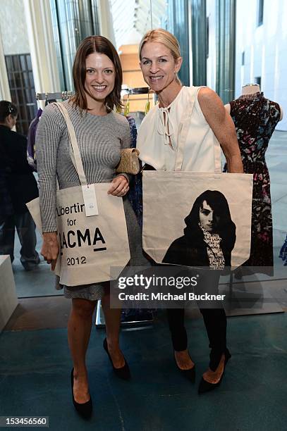 Abby Bangser and Crystal Lourd attend the Director's Circle Celebration of WEAR LACMA: Inaugural Designs by Johnson Hartig For Libertine And Gregory...