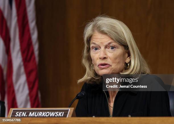 Sen. Lisa Murkowski speaks during the Senate Appropriations Committee hearing on the Special Diabetes Program on July 11, 2023 in Washington, DC.