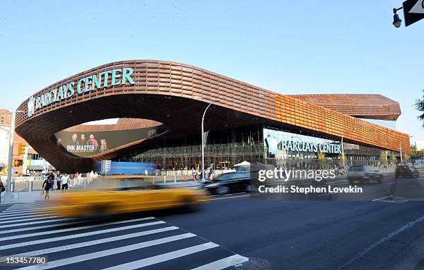 Exterior views of the Barclays Center on October 5, 2012 in the Brooklyn borough of New York City.