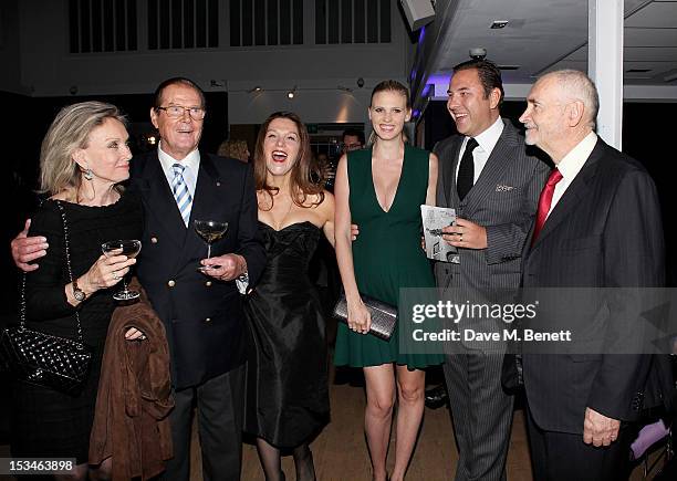 Christina Tholstrup, Sir Roger Moore, Barbara Broccoli, Lara Stone, David Walliams and Michael G. Wilson attend '50 Years Of James Bond: The...