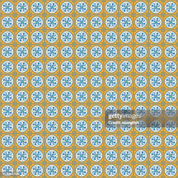 spanish tile - mexico wall stock illustrations