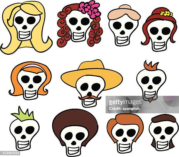 day of the dead faces - length stock illustrations