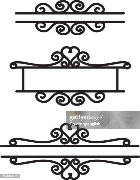 wrought iron frame - wrought iron stock illustrations