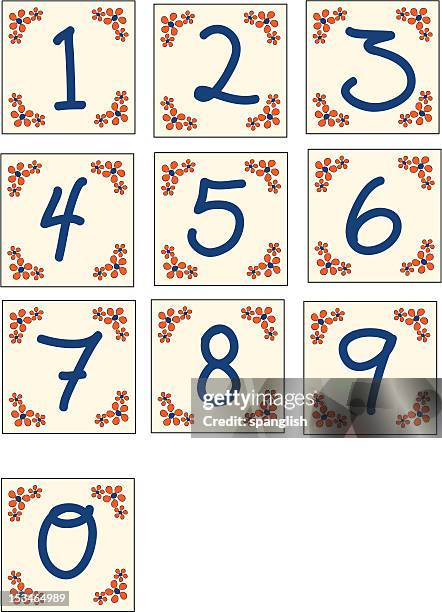 mexican address tiles - shingles stock illustrations