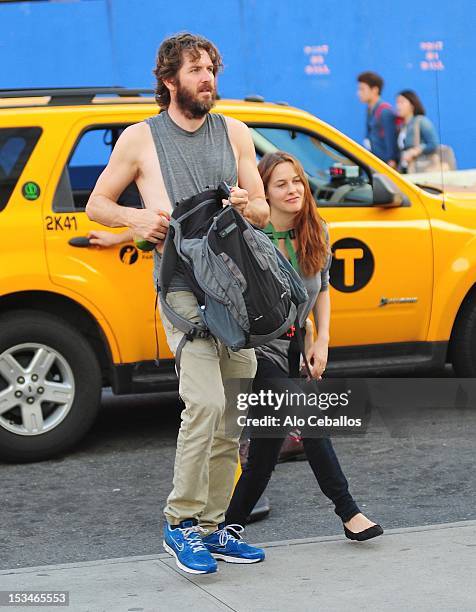 Christopher Jarecki and Alicia Silverstone are seen in the Meatpacking District on the streets of Manhattan on October 5, 2012 in New York City.