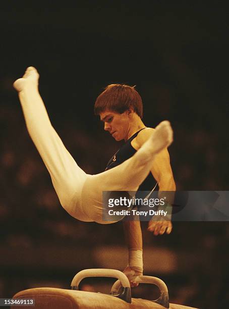 Kurt Thomas of the United States performs during the Men's Pommel horse event on 28th October 1978 during the World Artistic Gymnastics Championships...