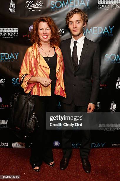 Actors Siobhan Fallon and Toby Regbo attend the "Someday This Pain Will Be Useful To You" New York Screening at Village East Cinema on October 5,...