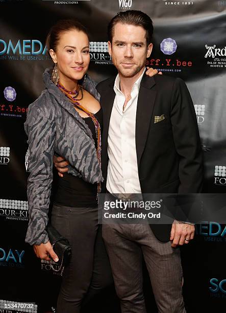 Actors America Olivo and Christian Campbell attend the "Someday This Pain Will Be Useful To You" New York Screening at Village East Cinema on October...