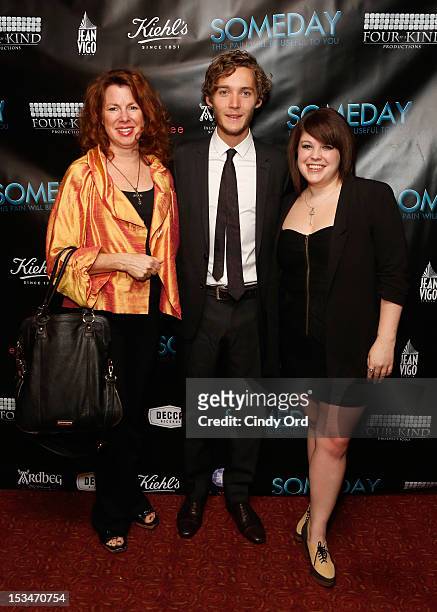 Actors Siobhan Fallon, Toby Regbo and Brooke Schlosser attend the "Someday This Pain Will Be Useful To You" New York Screening at Village East Cinema...