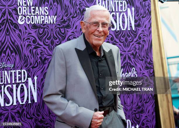 Amusement ride designer and Imagineer Bob Gurr arrives for the world premiere of Disney's "Haunted Mansion" at the Hyperion Theatre inside the Disney...