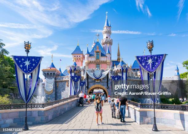 General views of Sleeping Beauty Castle at Disneyland on July 15, 2023 in Anaheim, California.