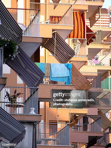 balcony - lido di jesolo stock-fotos und bilder